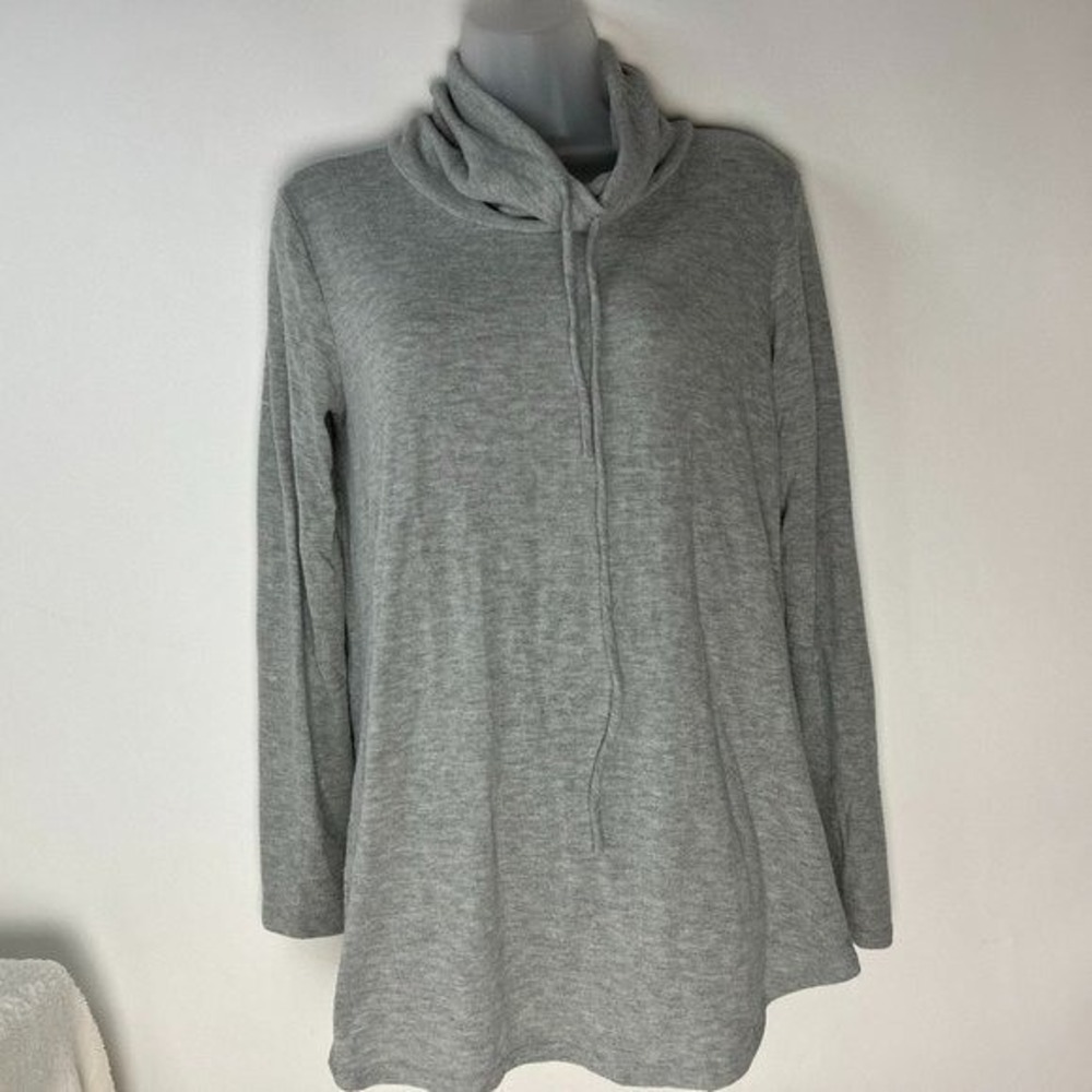 Pink Lily Gray Cowl Neck w/Tie‎ Sweater Small